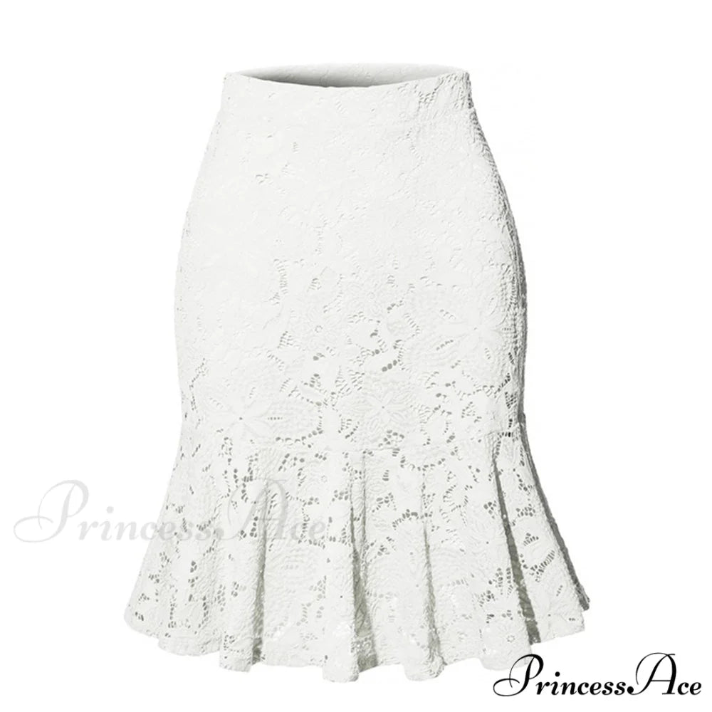 Mini Mermaid Slim Fit Elegant Skirts white / S