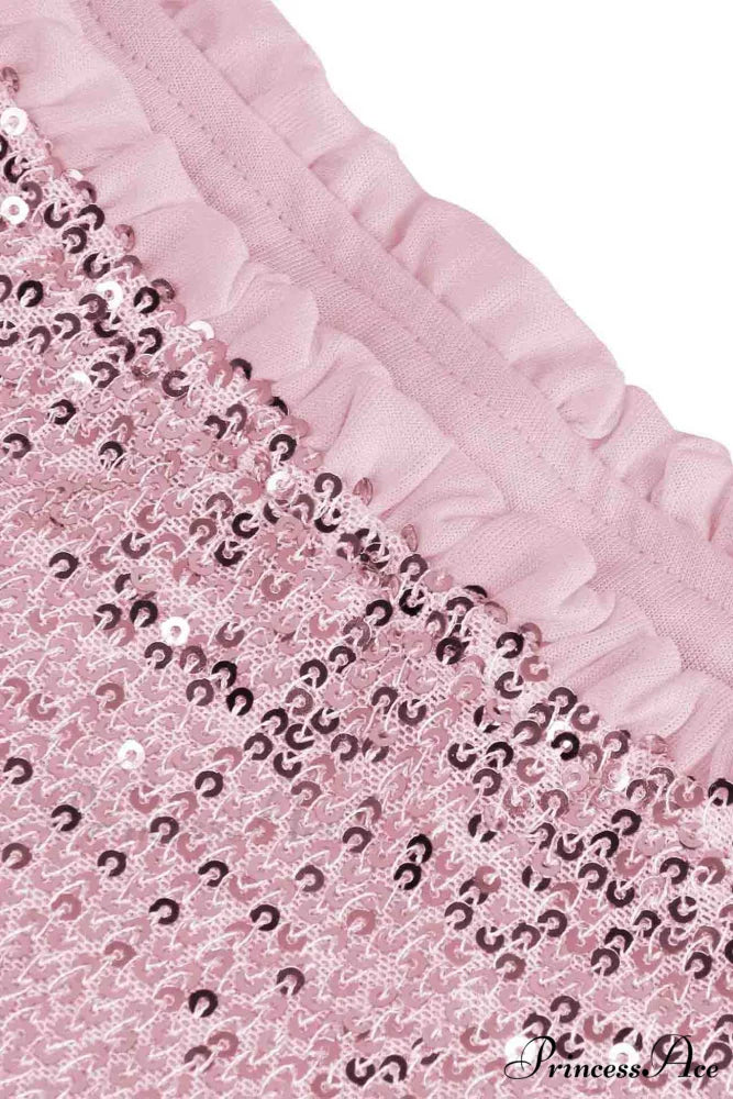 Mini Tiered Sequined Folded Skirt