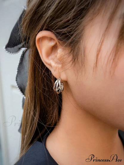 Minimalist Cuff Hoop Earrings Silver / one-size