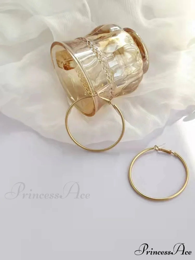 Minimalist Hoop Earrings Yellow Gold / one-size
