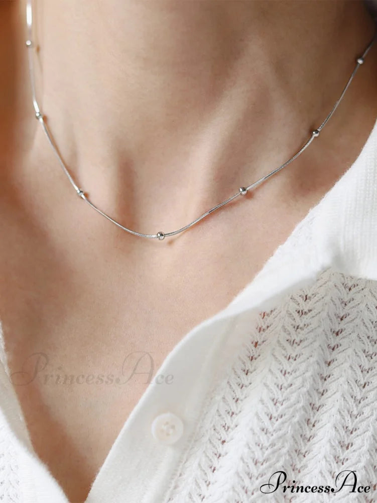 Minimalist Stainless Steel Necklace Silver / one-size