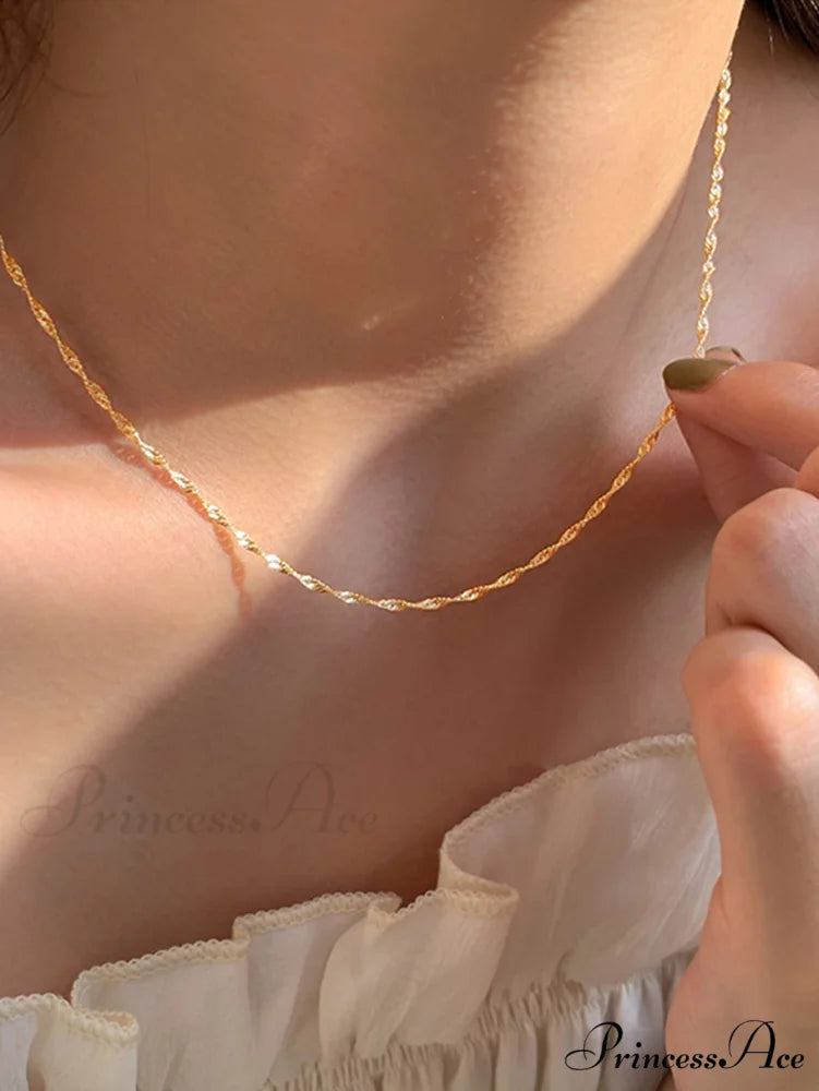 Minimalist Stainless Steel Necklace Yellow Gold / one-size