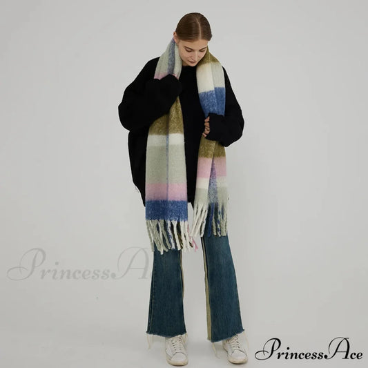 Minimalist Thickened Shawl Neck Scarf - Autumn Winter Imitation Cashmere