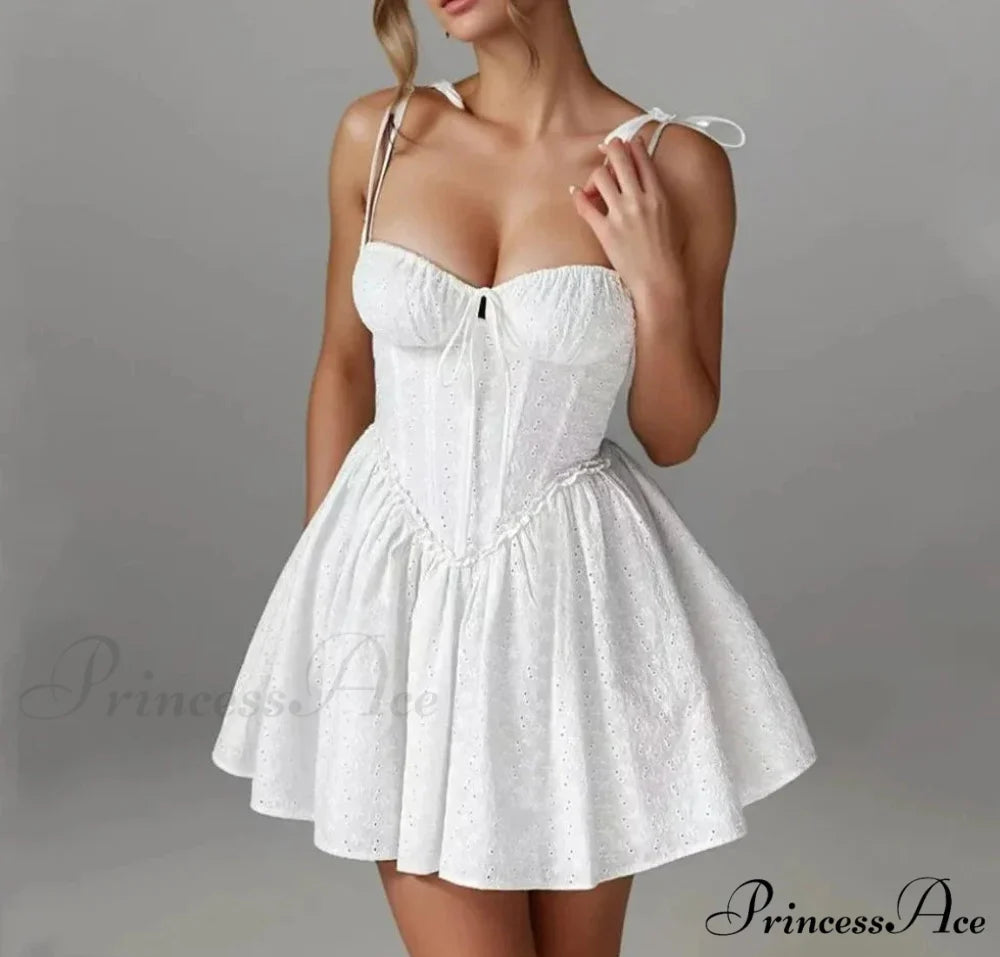 MIRKA Elegant MINI DRESS White / M