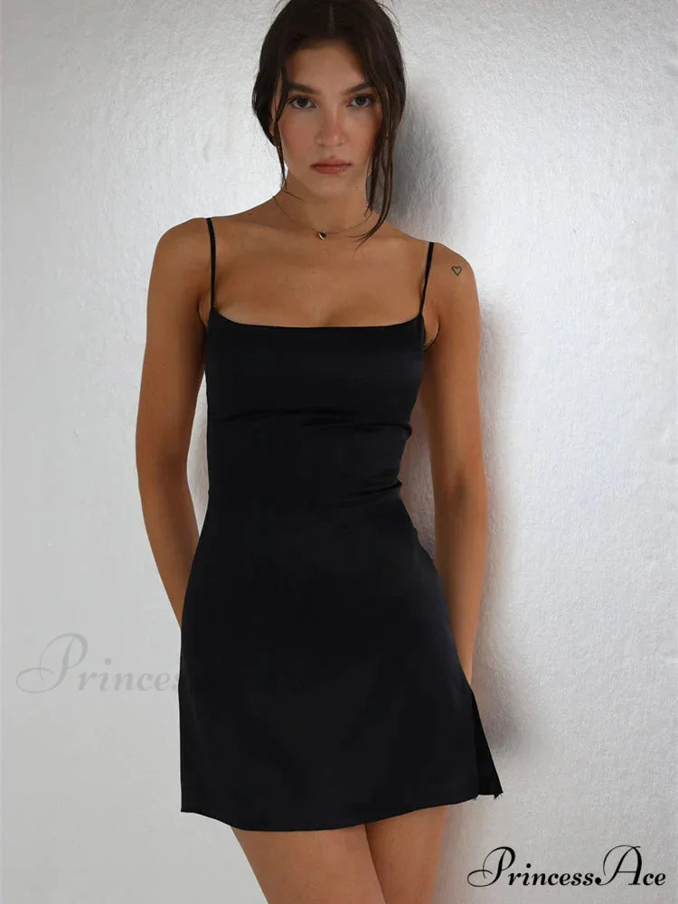 Mirror Palais Stylish Silk Mini Dress 4 Days / 2 / XS / Black