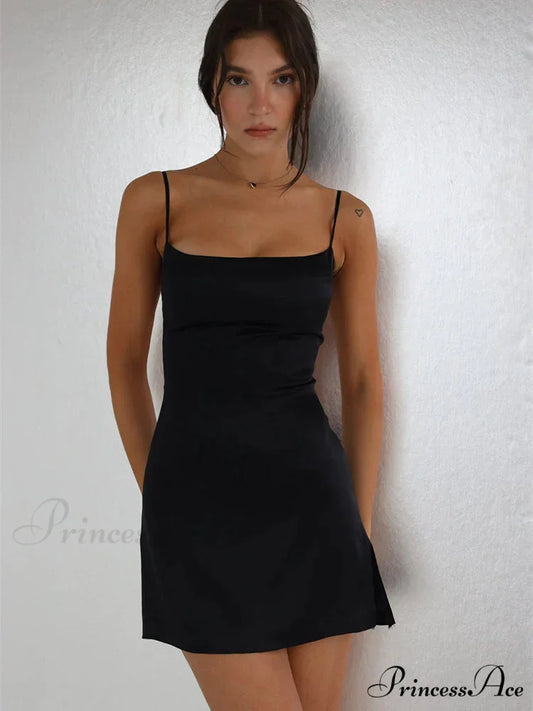 Mirror Palais Stylish Silk Mini Dress 4 Days / 2 / XS / Black