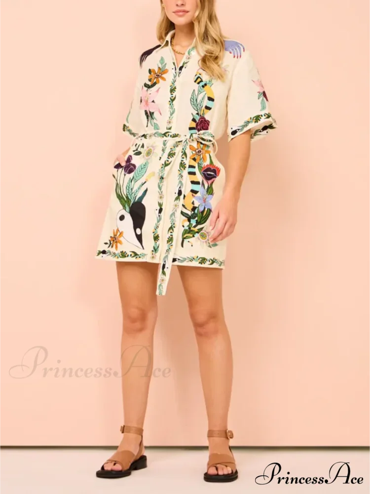 Modern Sophisticated Feel Satin Graceful Unique Print Mini Dress