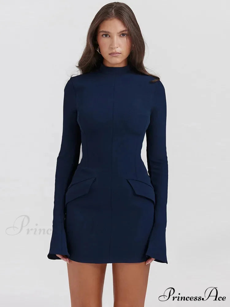 MONA Elegant MINI DRESS S / Brown