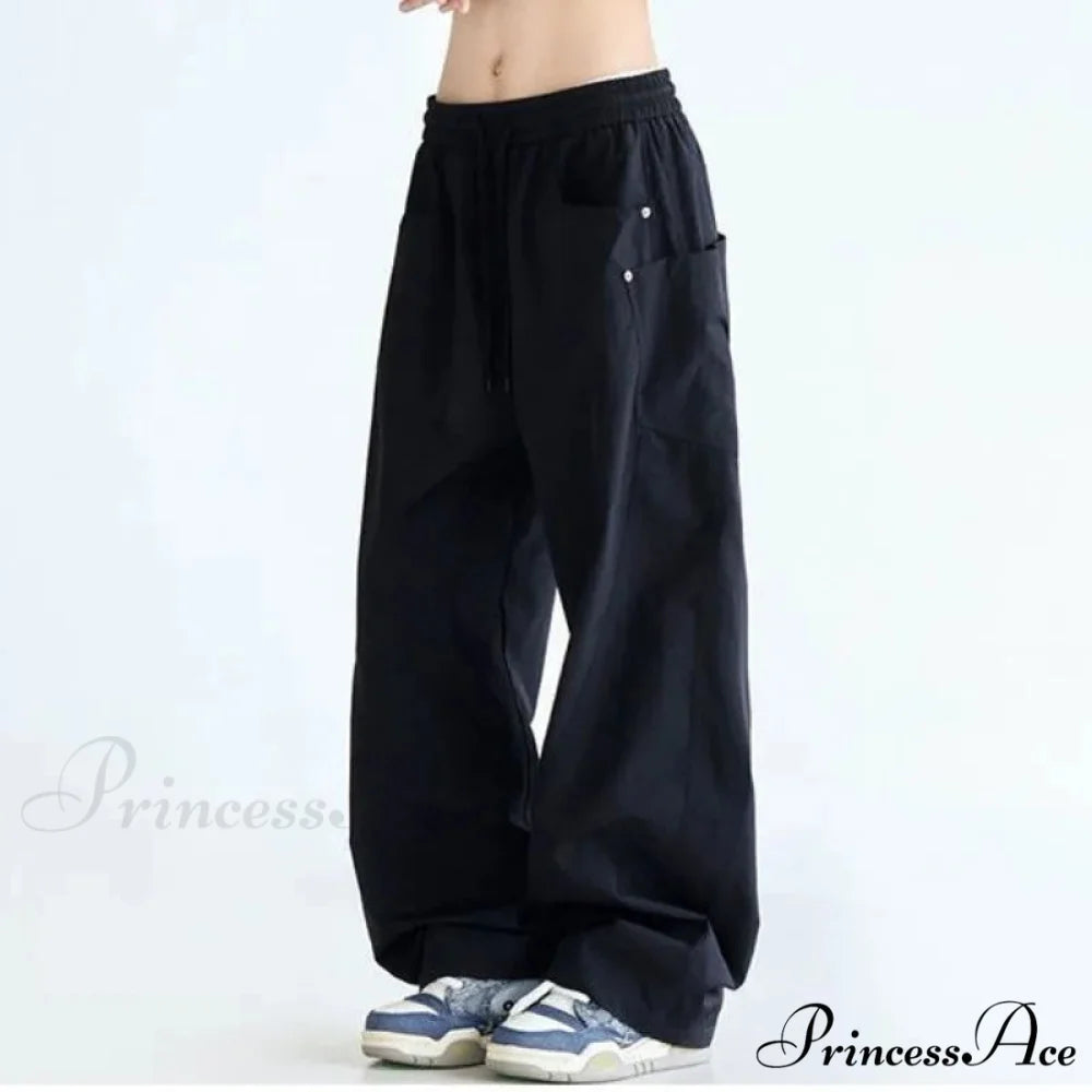 Monochromatic Cargo Women Y2K Trousers pants-241228