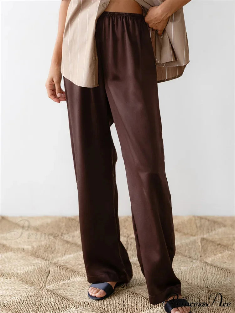Monochromatic Lounge Stretchy Waist Pull-On Pant RED / S pant-250223
