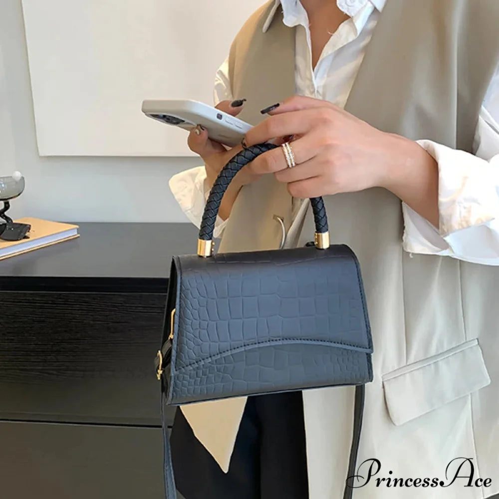 Monochromatic PU Leather Designer Crossbody Handbag handbag-250126