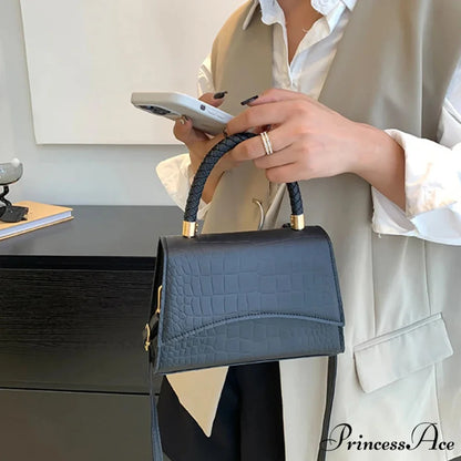 Monochromatic PU Leather Designer Crossbody Handbag handbag-250126