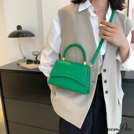 Monochromatic PU Leather Designer Crossbody Handbag handbag-250126