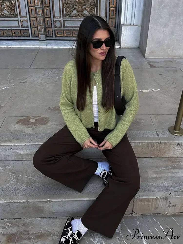 Monochromatic Slim Fit Circular Neck Cardigan cardigans-241228