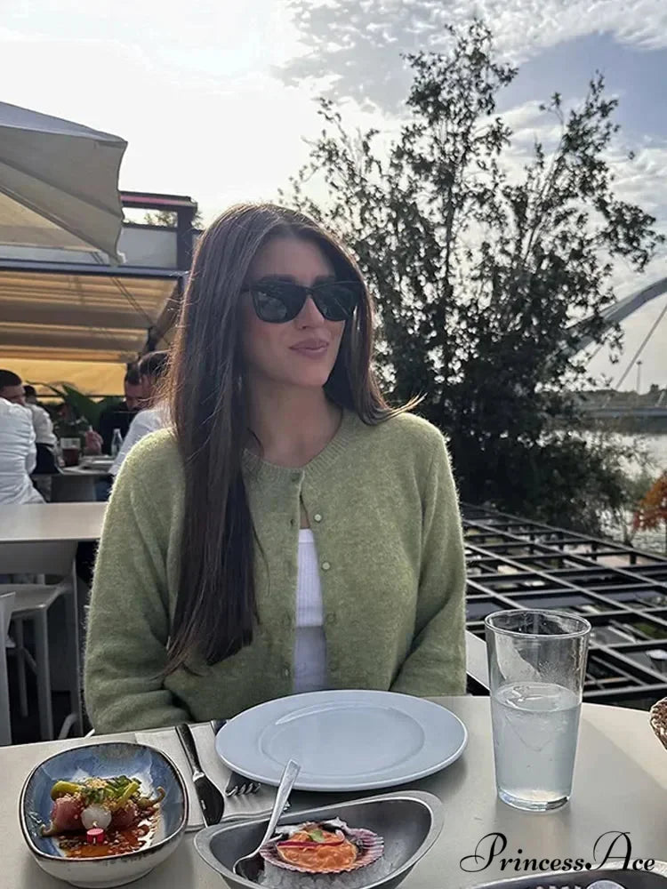 Monochromatic Slim Fit Circular Neck Cardigan cardigans-241228