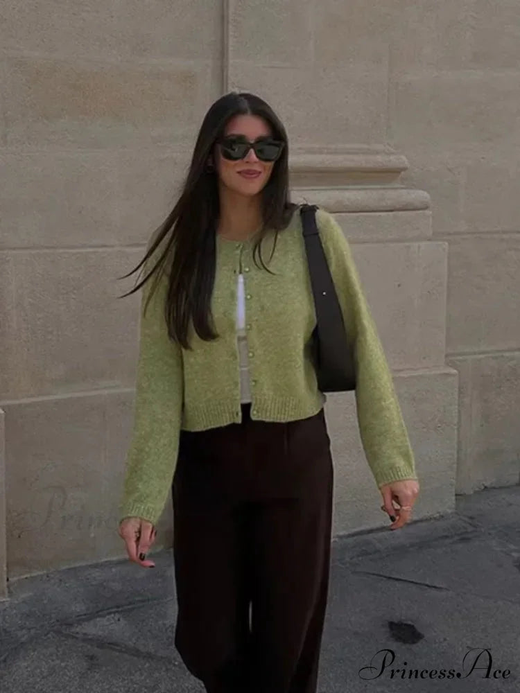 Monochromatic Slim Fit Circular Neck Cardigan cardigans-241228