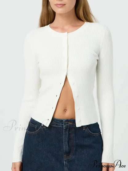 Monochromatic Textured Extended Sleeve Knit Cardigan cardigans-241228
