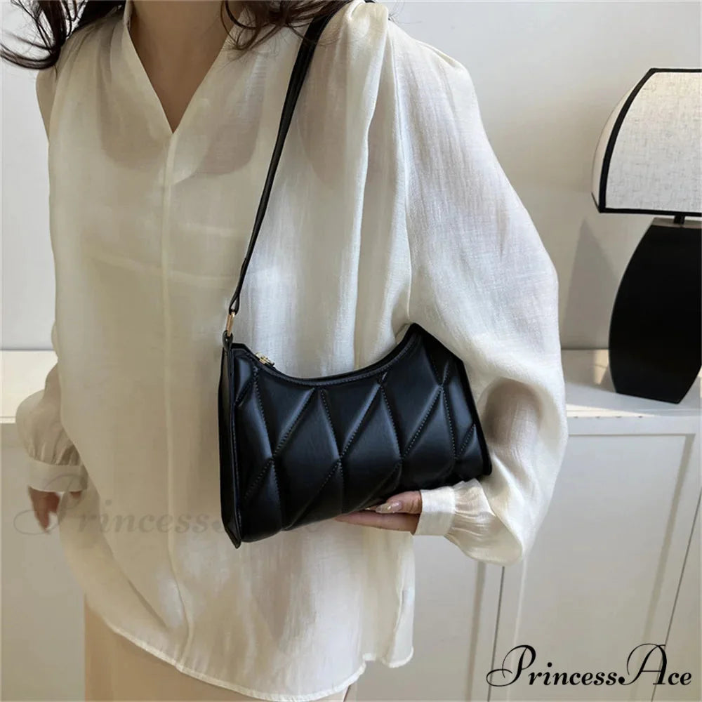 Monochrome PU Leather Underarm Crossbody crossbody-250126