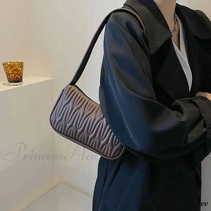 Monochrome PU Leather Women Shoulder Bag shoulder-250126
