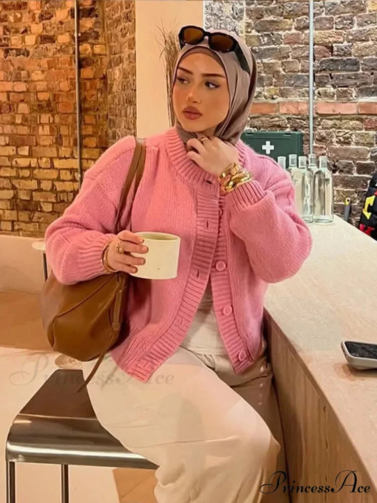 Monochrome Round Neck Cardigan cardigans-241228