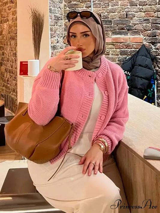 Monochrome Round Neck Cardigan cardigans-241228