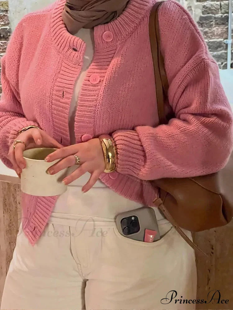 Monochrome Round Neck Cardigan cardigans-241228