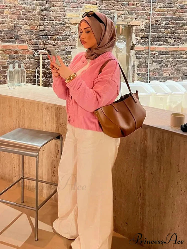 Monochrome Round Neck Cardigan cardigans-241228