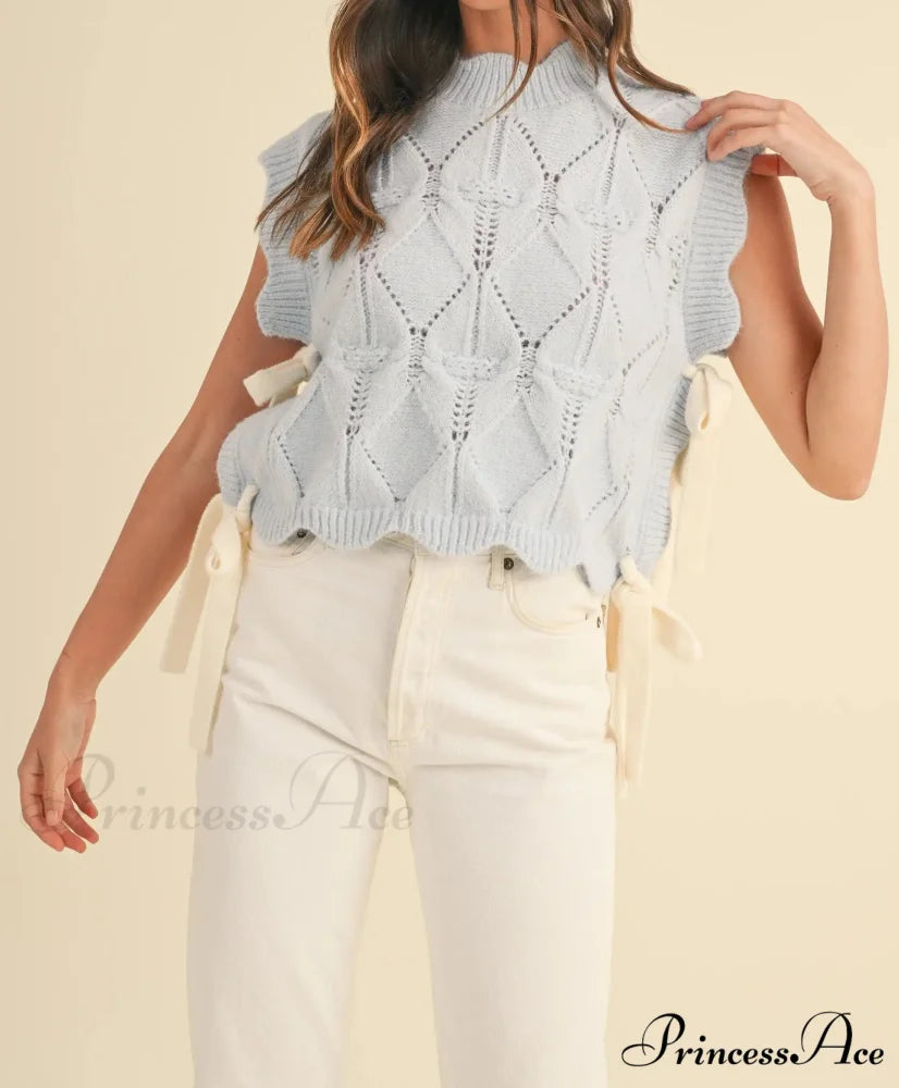 Monochrome Scalloped Edging Cozy Jumper swraters-241228