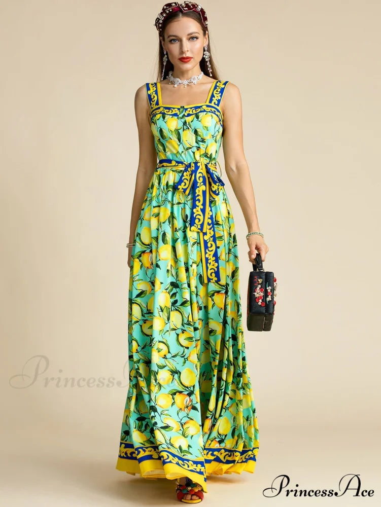 MONTECITA Elegant MAXI DRESS Mint / L