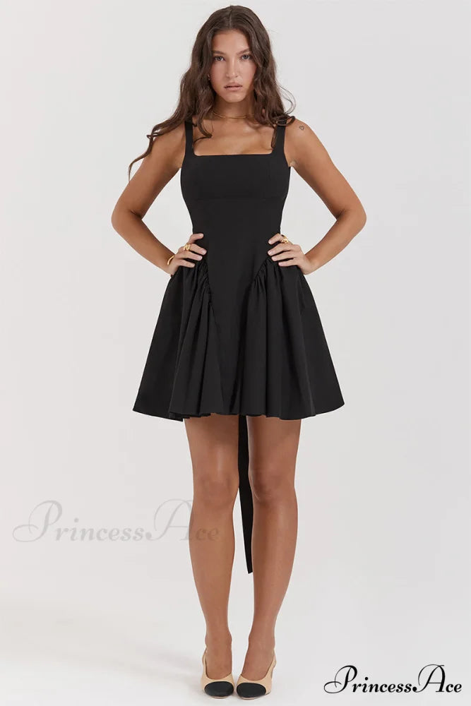 Monterey Cypress White Trendy Bow Mini Dress