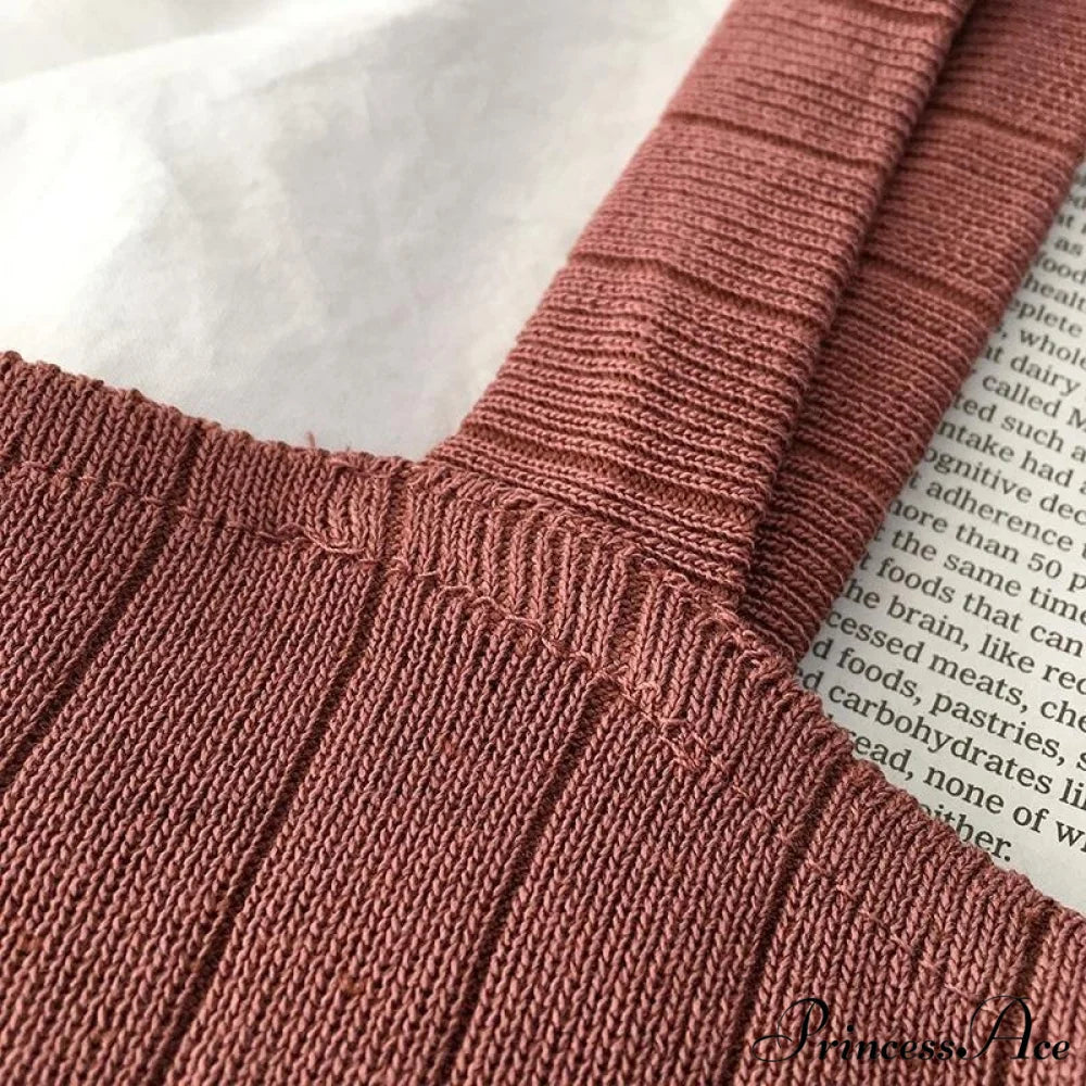 Multi-color Solid Basic Knitting Tops