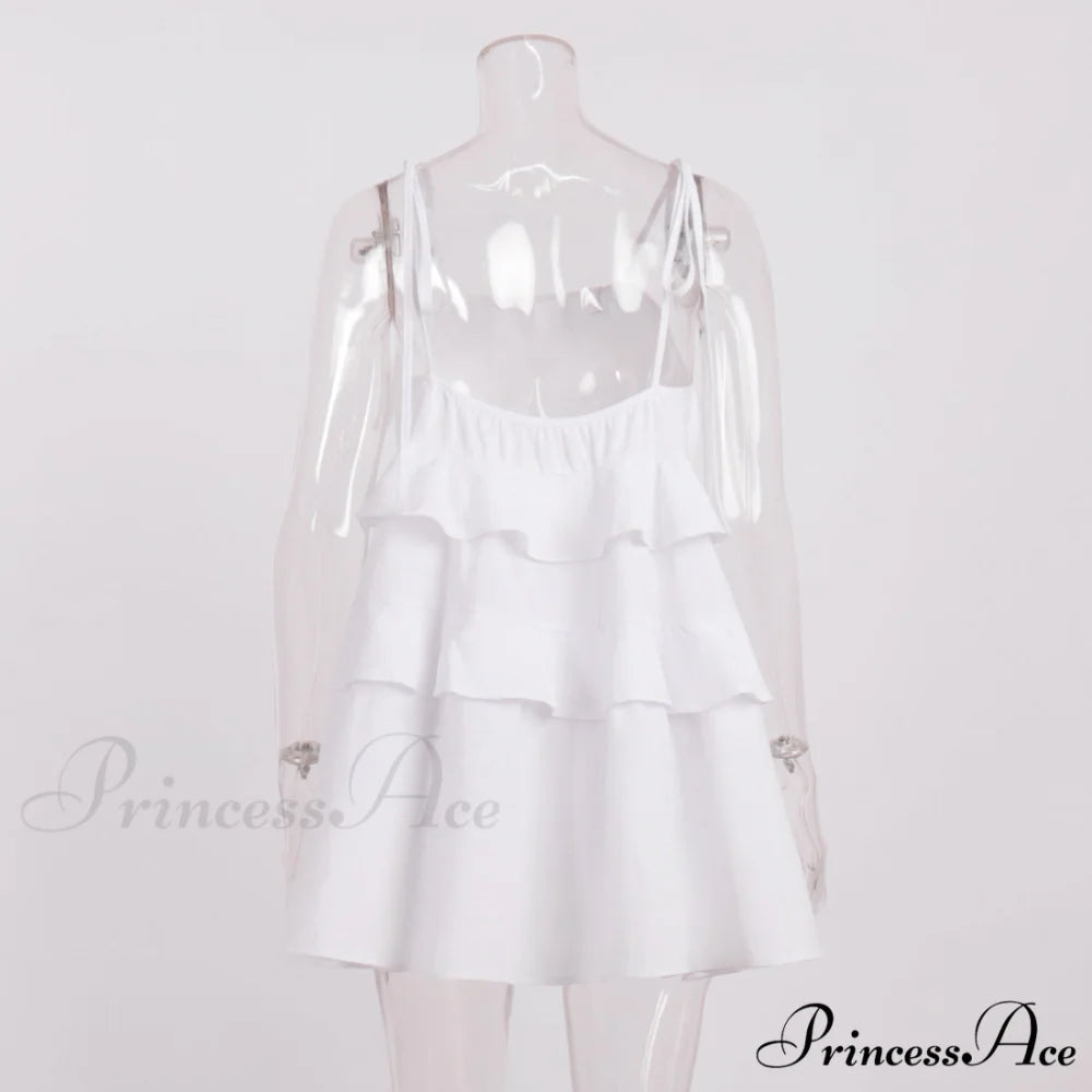 Multi-Tiered Ruffles Stylish Strappy Mini Dress
