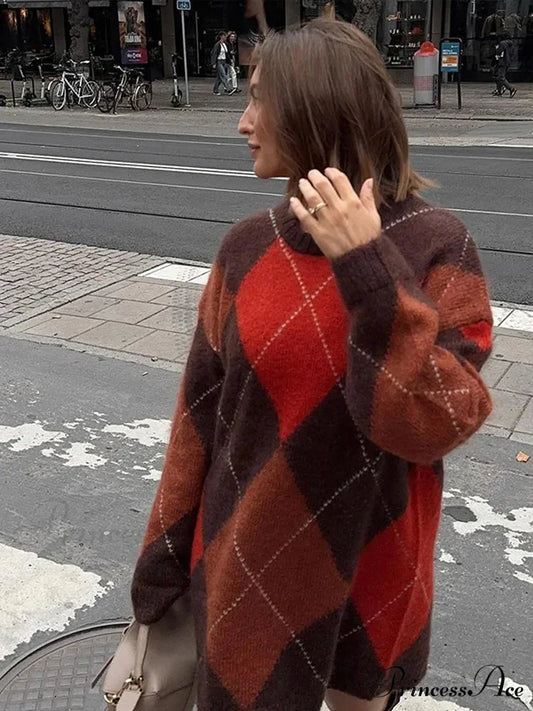 Multicolored Block Circular Neck Sweater swraters-241228