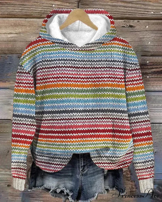Multicolored long sleeve hoodie Multicolor / S