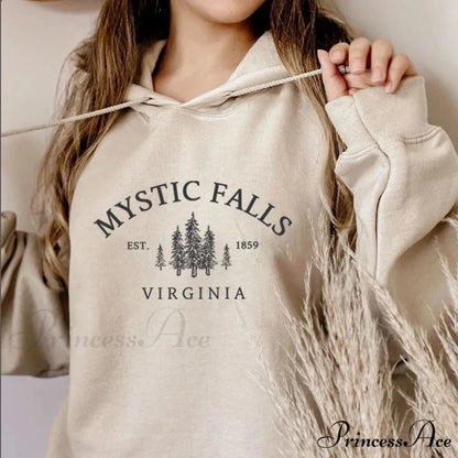 Mystic Falls Virginia Salvatores Vampire Fan Unisex Long Sleeve Christmas Hoodie Christmas Hoodies-L