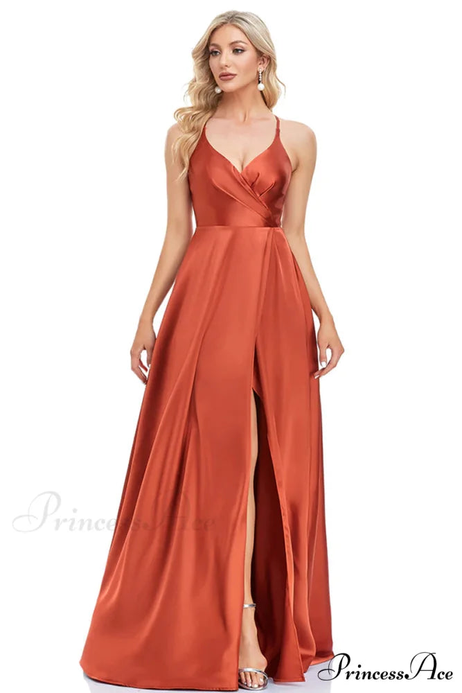 Mythical Romance Backless Trendy Satin Maxi Dress