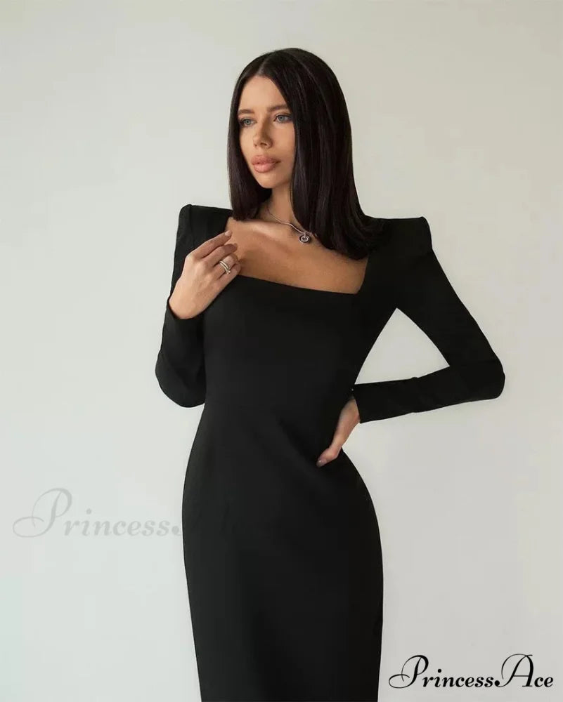 NAFISA Elegant MAXI DRESS Black / M