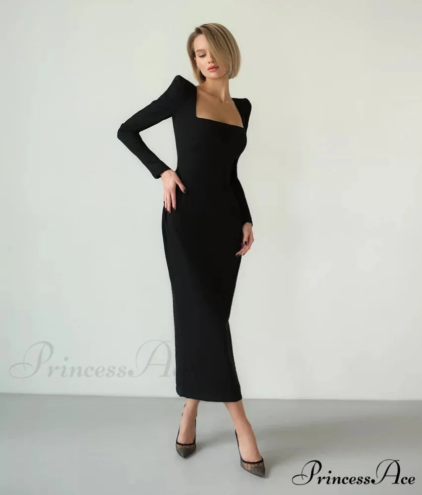 NAFISA Elegant MAXI DRESS Black / S
