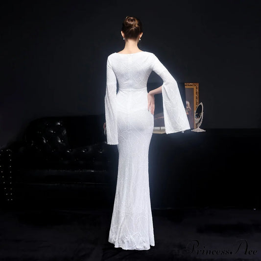 Natalie Open Sleeve Charming Formal Sequined Mermaid Dress