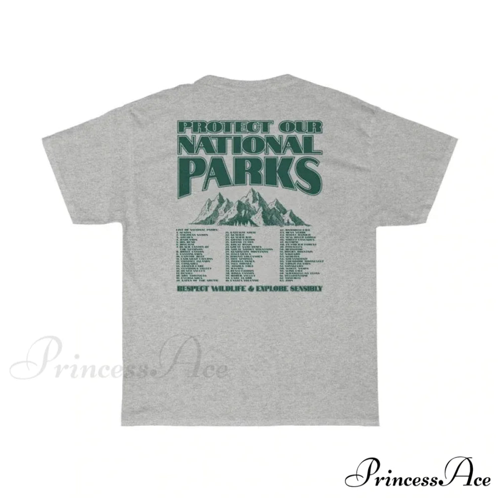 National Parks Back Charming Print Graphic Tee GRAY / M