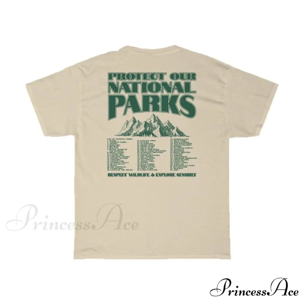 National Parks Back Charming Print Graphic Tee Khaki / M