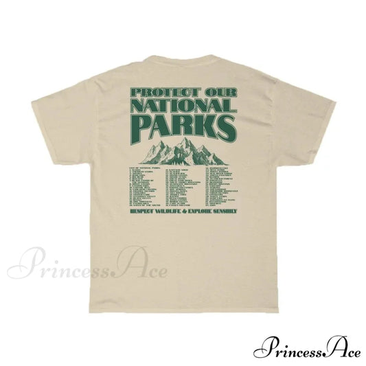National Parks Back Charming Print Graphic Tee Khaki / M