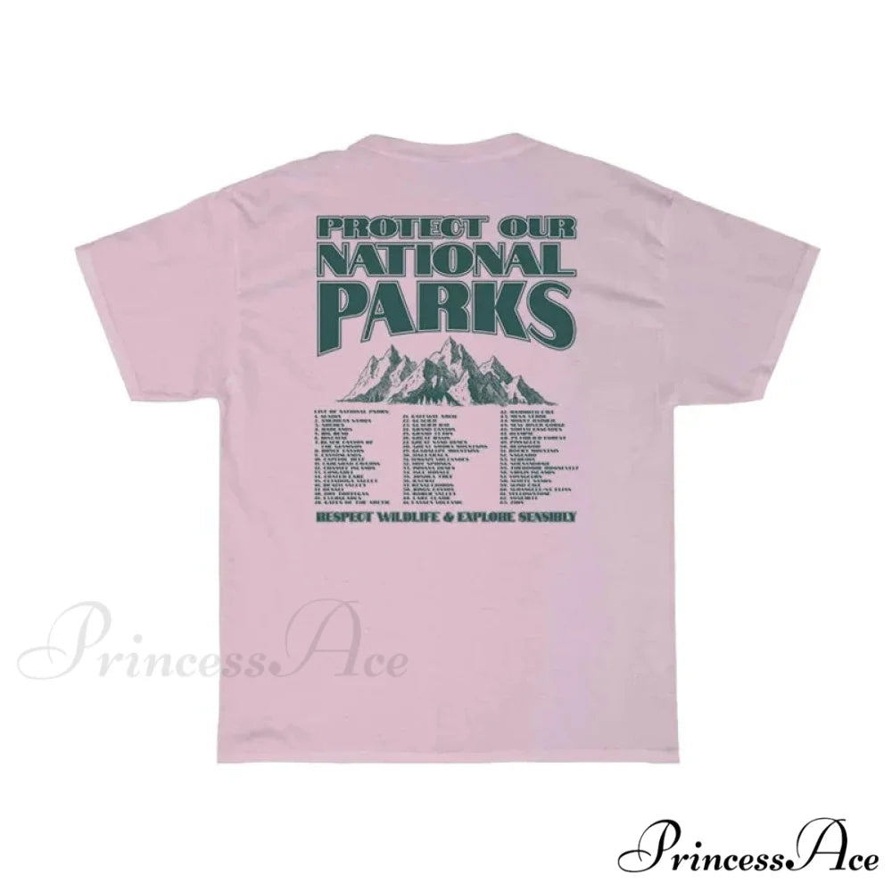 National Parks Back Charming Print Graphic Tee Pink / M