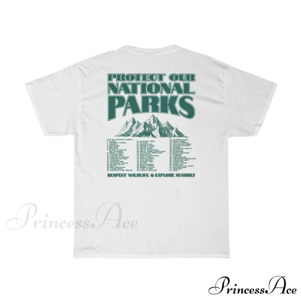 National Parks Back Charming Print Graphic Tee WHITE / M