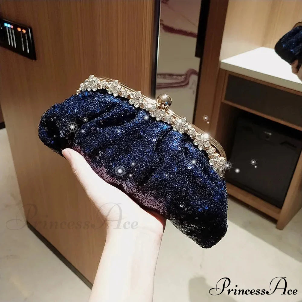 Navy Sparkling Clutch Wristlet wristlet-250126