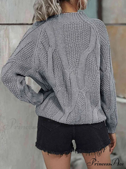 Neck Mock Ribbed Sweater
