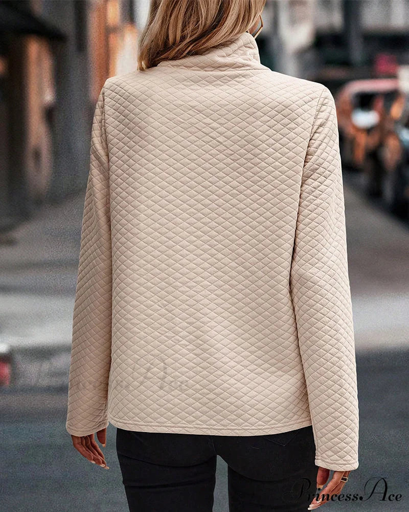 neck sweatshirt High solid in color