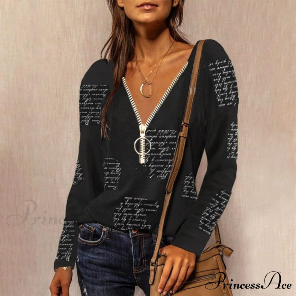 Neck Top Plus Women’s - T-Shirt Warm-Season Loose V Arm - Patchwork Brief Size