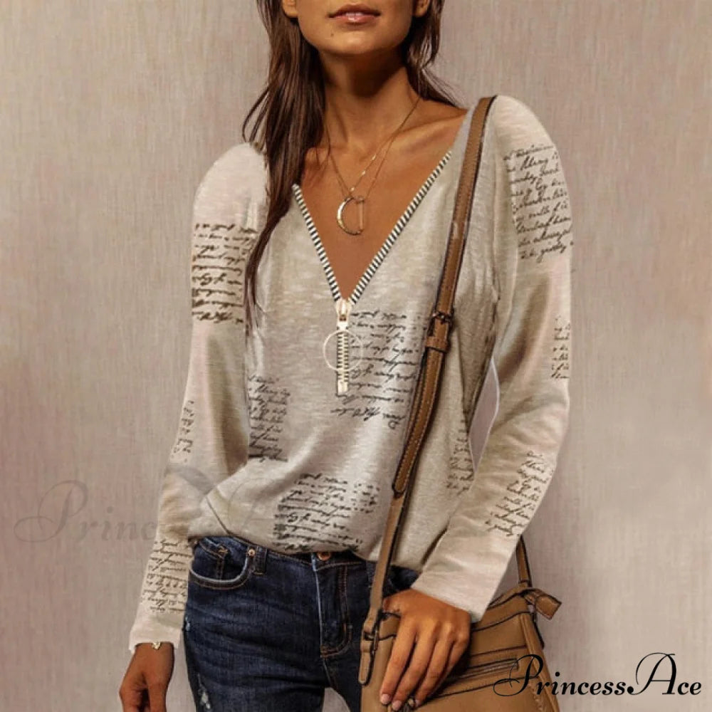 Neck Top Plus Women’s - T-Shirt Warm-Season Loose V Arm - Patchwork Brief Size