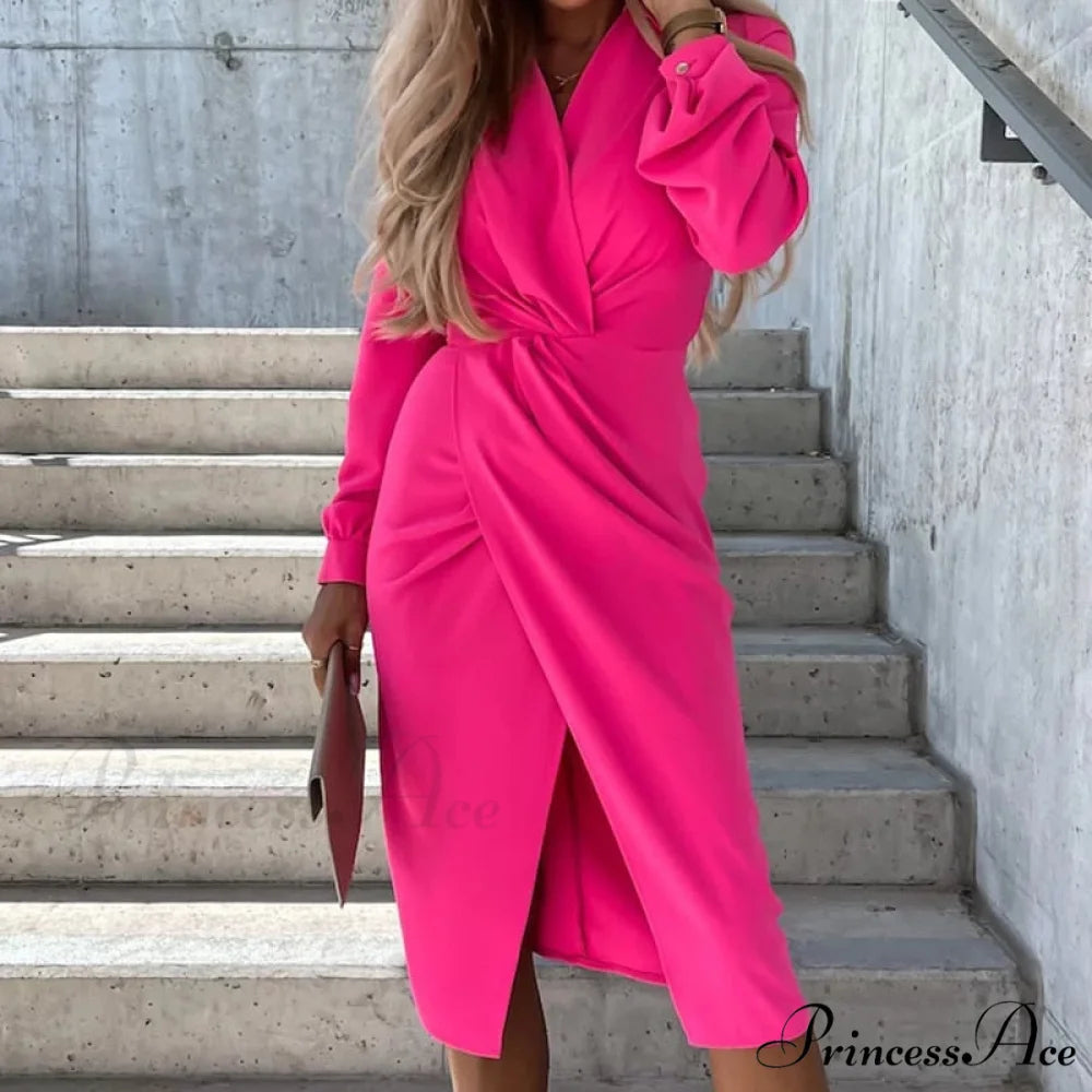 Neck V Elegant Slim Gown Party Cross for Fit Women